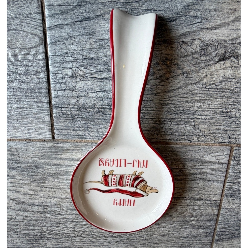 Sheffield Home Spoon Rest Weiner Dog Happy Paw-lidays Dachshund Christmas NWOT